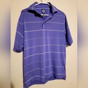 Footjoy Shirt Mens Size Small purple Golf Polo Striped Performance Shirt
